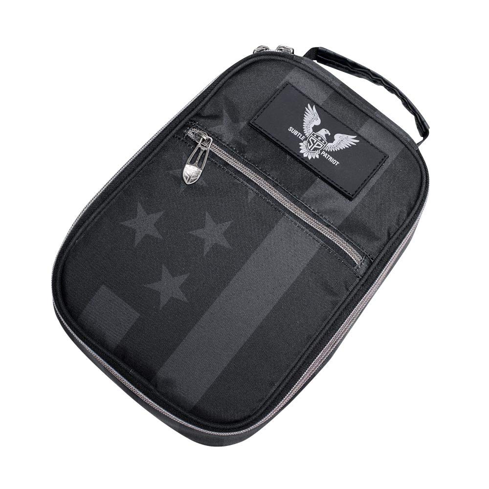 Subtle Patriot Man Kit - Hanging Toiletry Storage for Travel, Shoeshine Kit, Cleaning Kit & Shaving Needs, Water Resistant (Covert Black)