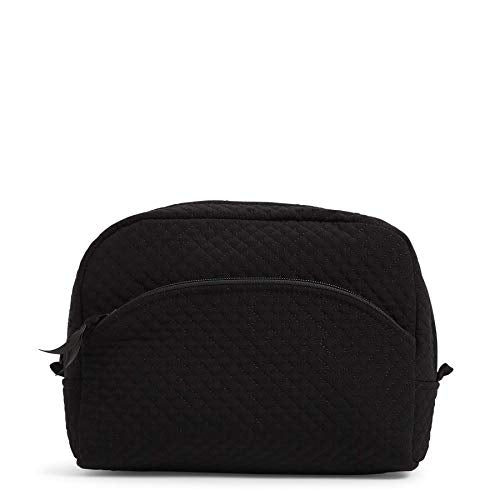 Vera Bradley Women's Microfiber Large Cosmetic Makeup Organizer Bag, Black, One Size