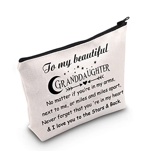CMNIM Granddaughter Makeup Bag Best Granddaughter Gifts from Grandma I Love You to The Stars & Back (Granddaughter Makeup Bag)