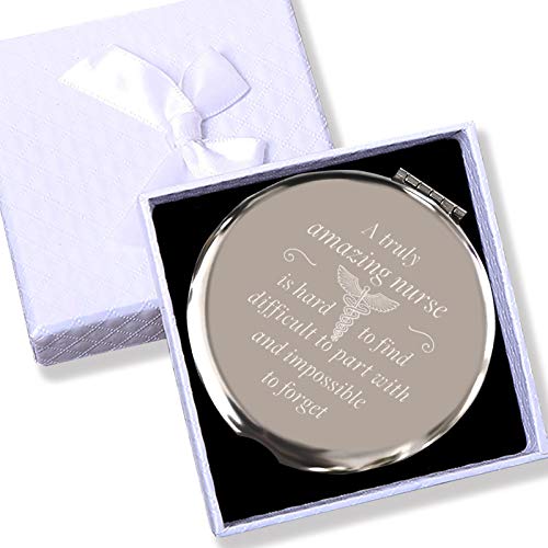 Blue Leaves 燦urse Gifts for Women Stainless Steel Mirror Nurse Retirement Gifts for Women,Nurse Gifts Ideas-Makeup Mirror
