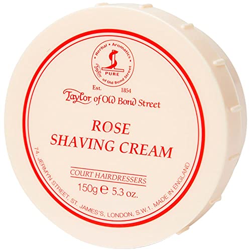 Taylor of Old Bond Street Rose Shaving Cream Jar, 5.3-Ounce (01004)