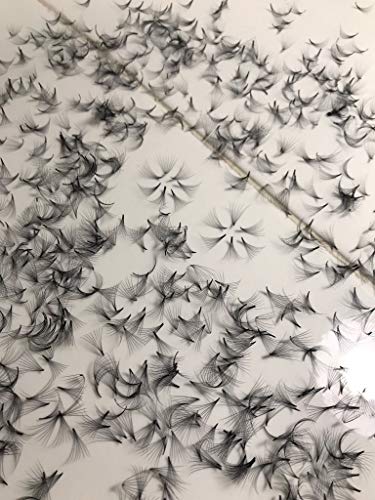 14D PREMADE (HAND MADE) FAN LASHES (500 FANS/TRAY) FOR EYELASH EXTENSION, D CURL, 0.05 THICKNESS, LENGTH FROM 10MM-15MM (D12mm14D)