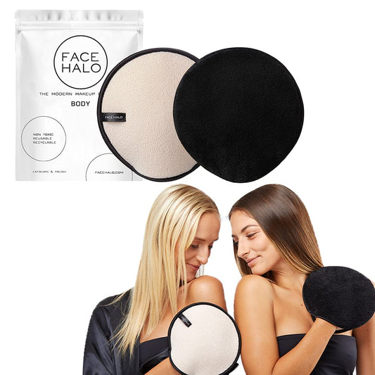 BODY Exfoliating Washcloth Mitt, Soft Dual-Sided Wet & Dry Face & Body Exfoliator - Body Scrubber Exfoliating Cloth Pad