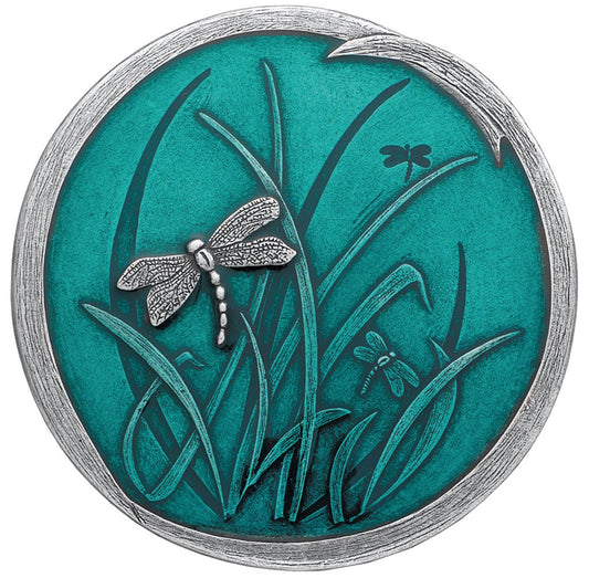 Danforth Pewter Dragonfly Purse Mirror — Vintage Pewter & Teal Blue Hand-Held Mirror for Women — Cute Mirror for Girls — Handmade Nature Gift Accessories, Made in USA (3 inches)
