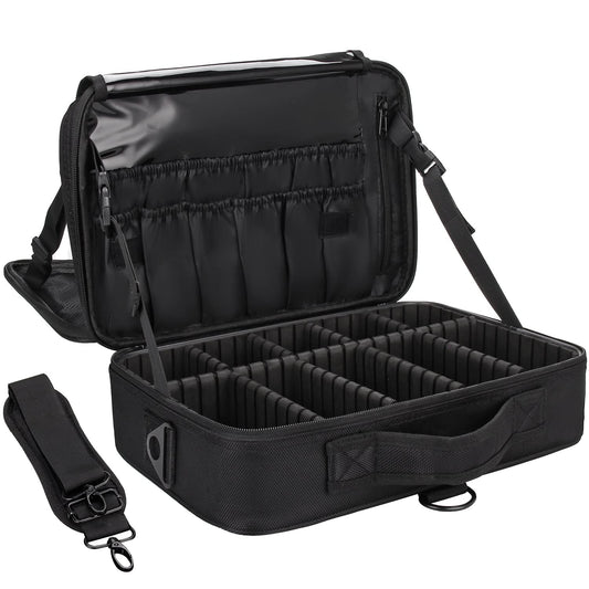 Chomeiu Travel Makeup Case, Professional Cosmetic Makeup Bag Organizer,Accessories Case, Tools Case (Small, BLACK)