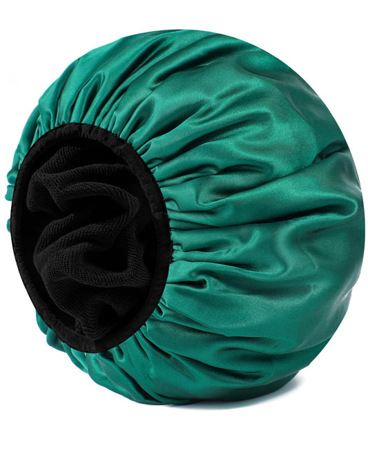 Terry Lined Shower Caps, Triple Layer Large Shower Cap for Women, Reusable Shower Caps for Long Thick Hair, Waterproof Washable Soft Bath Shower Caps for Hair Care…