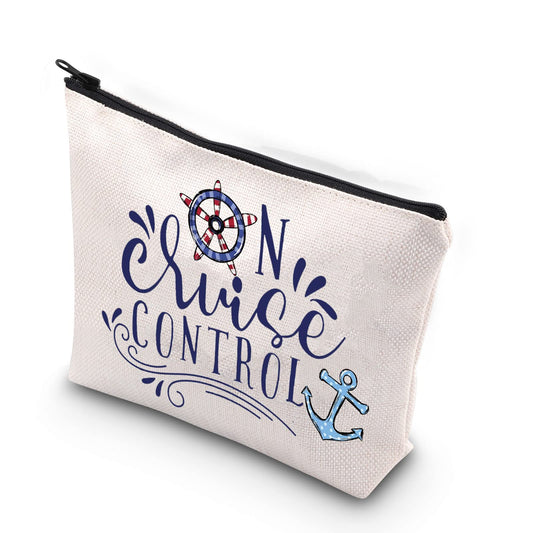 TSOTMO On Cruise Control Family Cruise Family Vacation Gift Zipper Pouch Makeup Bag (Cruise CONTROL)