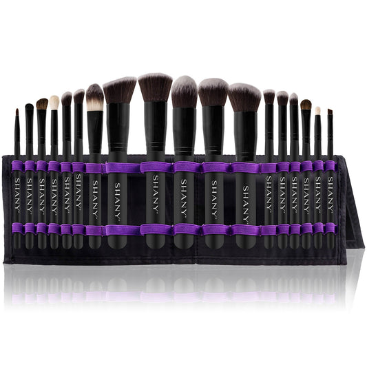 SHANY Makeup Brushes Artisan Easel Elite Cosmetics Make up Brush Set, Complete Kabuki Makeup Brush Set with Standing Convertible Makeup Brush Holder Storage - 18 pcs