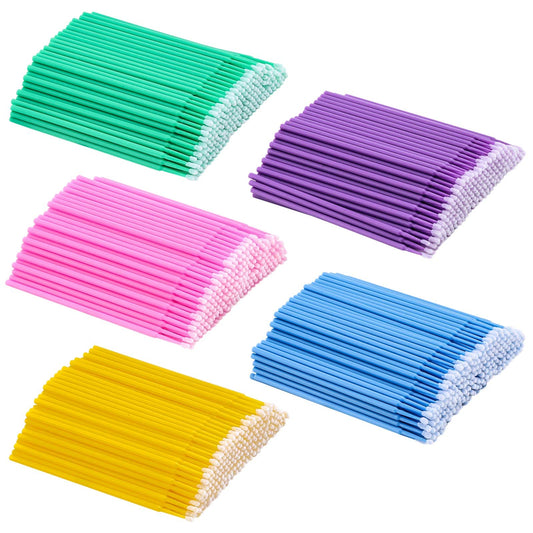 1000 Count Dental Applicators Microbrush Micro Swabs for Eyelash Extensions，Micro Applicators Brushes Disposable Lash Swabs Mascara Brush - 1.5mm/2mm/2.5mm