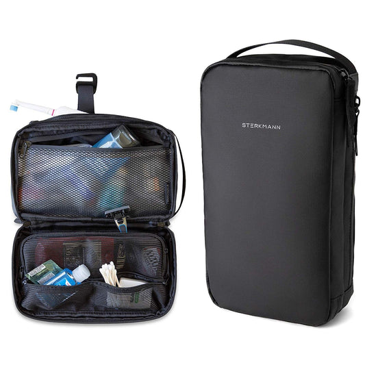 Sterkmann Hanging Waterproof Travel Slim Toiletry Bag Organizer Bathroom Shaving Dopp Kit for Men.