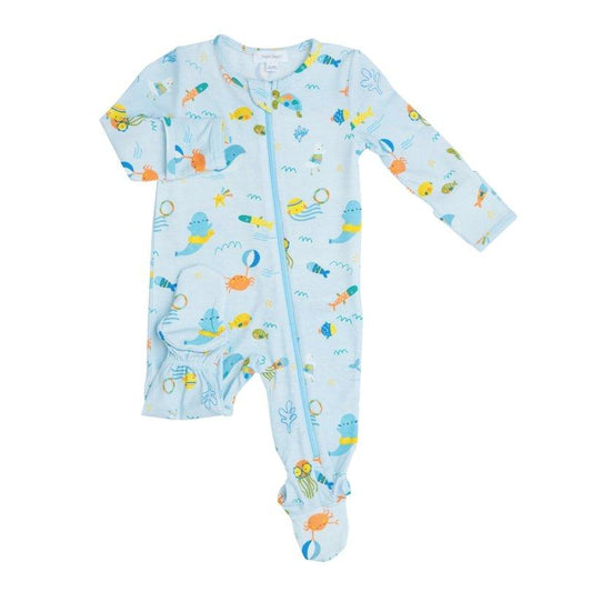Sea Creatures Blue Footie
